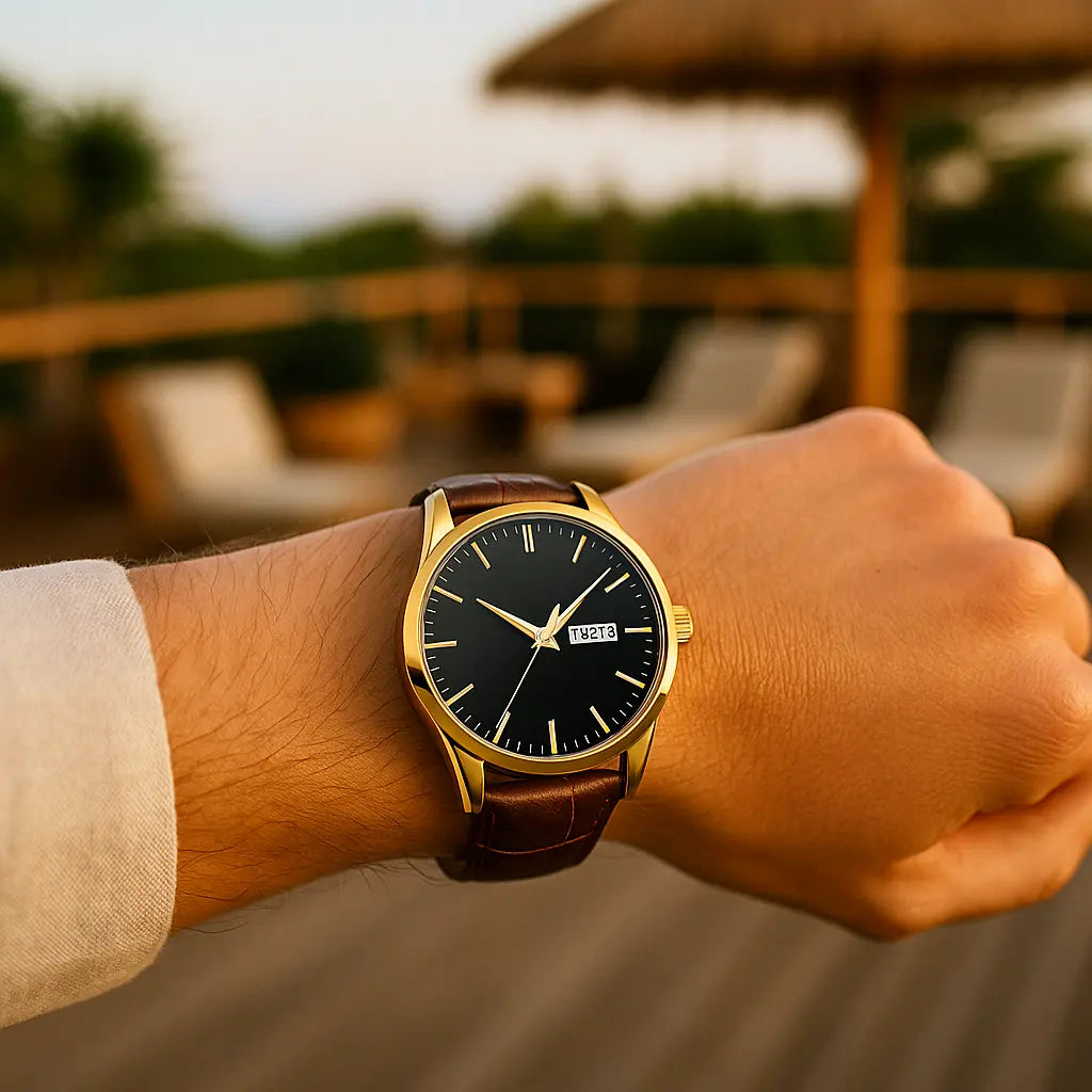 Montre Homme bracelet Cuir marron - Bayonne boutique montre