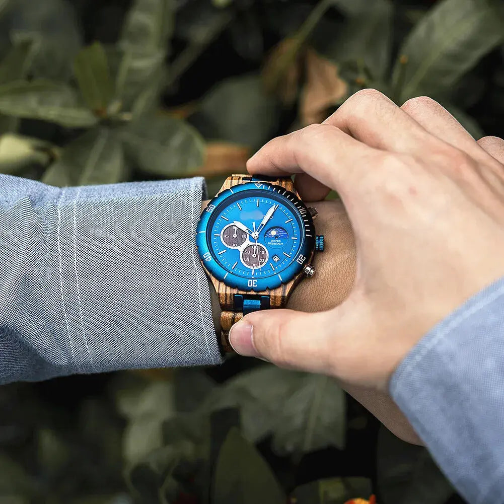 Montre Homme bois et acier - Andernos les Bains boutique montre
