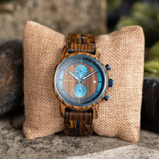 BOBO BIRD Wood Watch Men Business Japanese Quartz Movement Watches Engraved Chronograph Wristwatch with Date Display Custom Gift L'Heure du sud