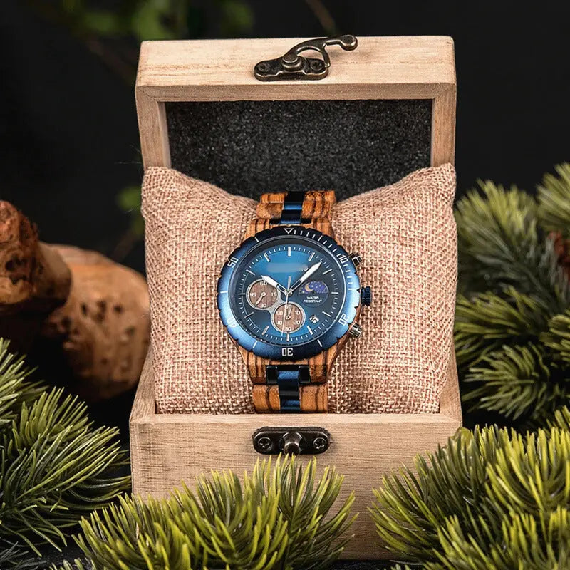 Montre Homme bois et acier - Andernos les Bains boutique montre