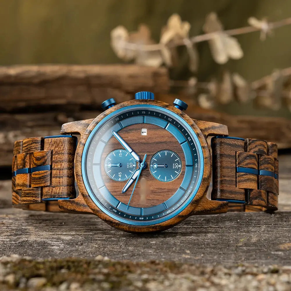 Montre Homme en Bois bleu - Pyla sur Mer boutique montre