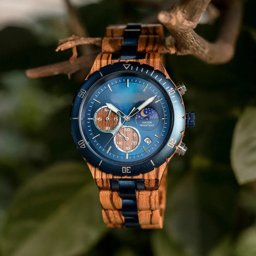 Montre Homme bois et acier - Andernos les Bains boutique montre