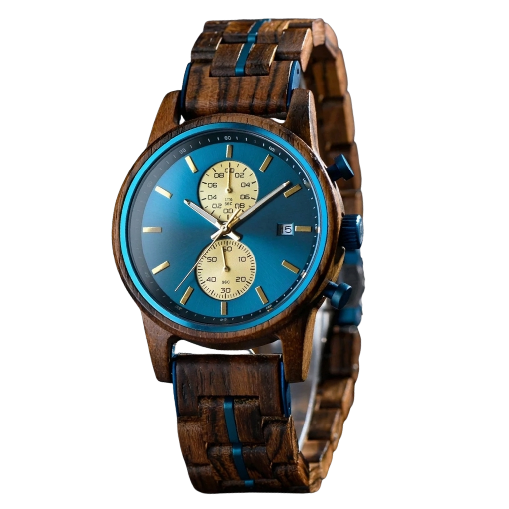 Montre en bois Mimizan - Chronographe quartz bambou & acier