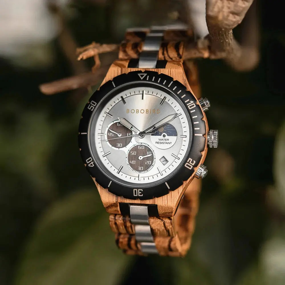  L'Heure du sud Montre Homme Bracelet Bois - Le Porge Océan