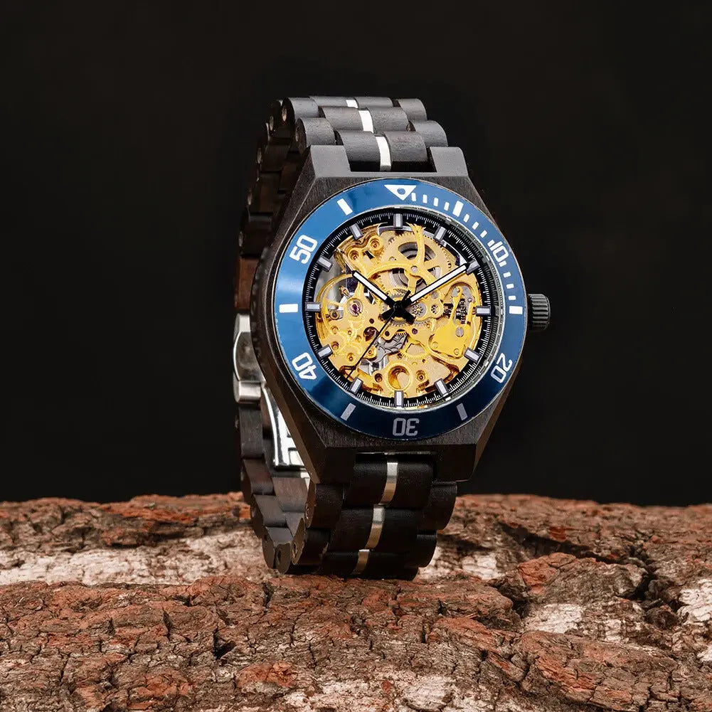 Montre en Bois Mécanique Homme - Messanges boutique montre