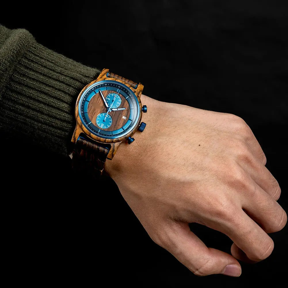 Montre Homme en Bois bleu - Pyla sur Mer boutique montre