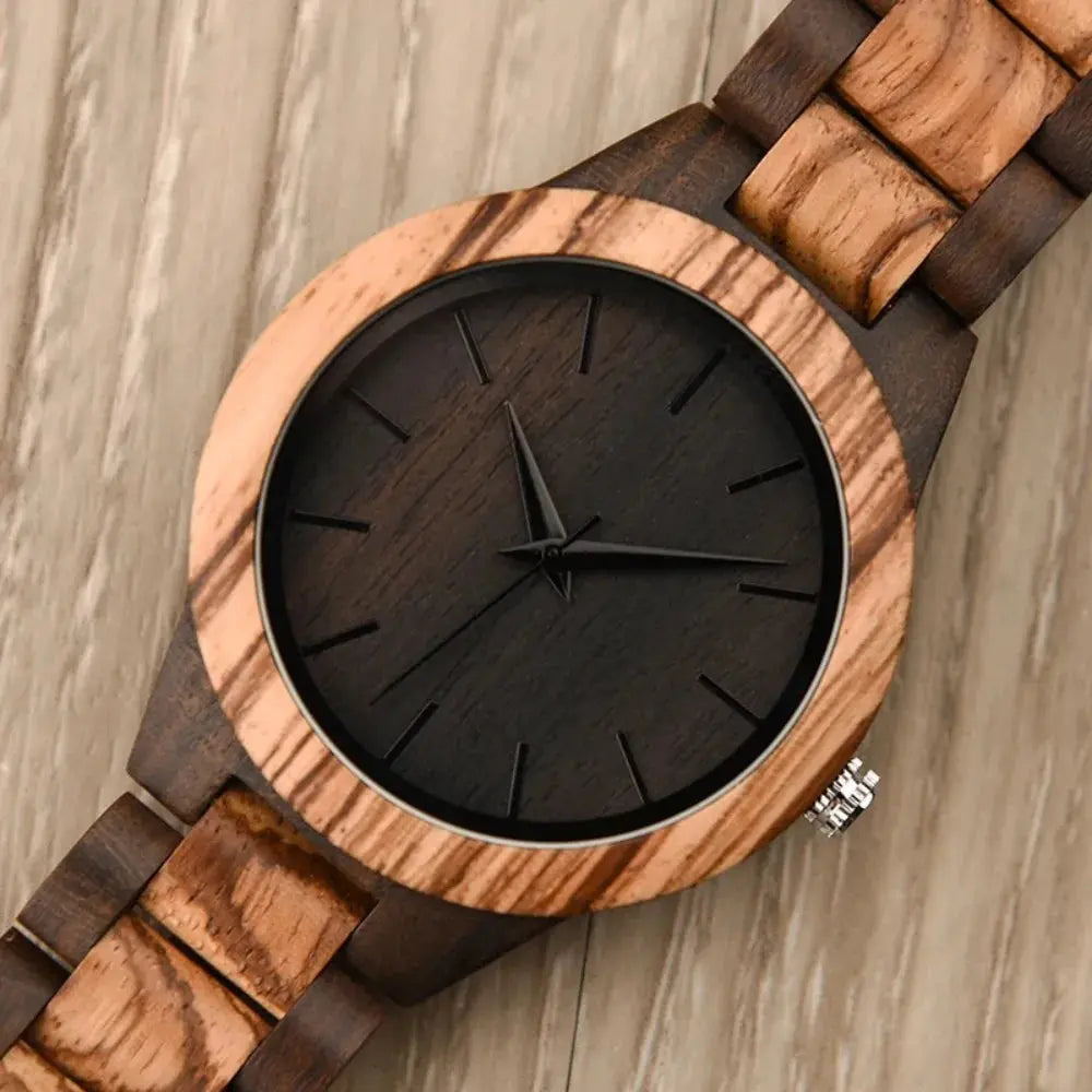 Guéthary - Montre Homme en Bois nature L'Heure du sud