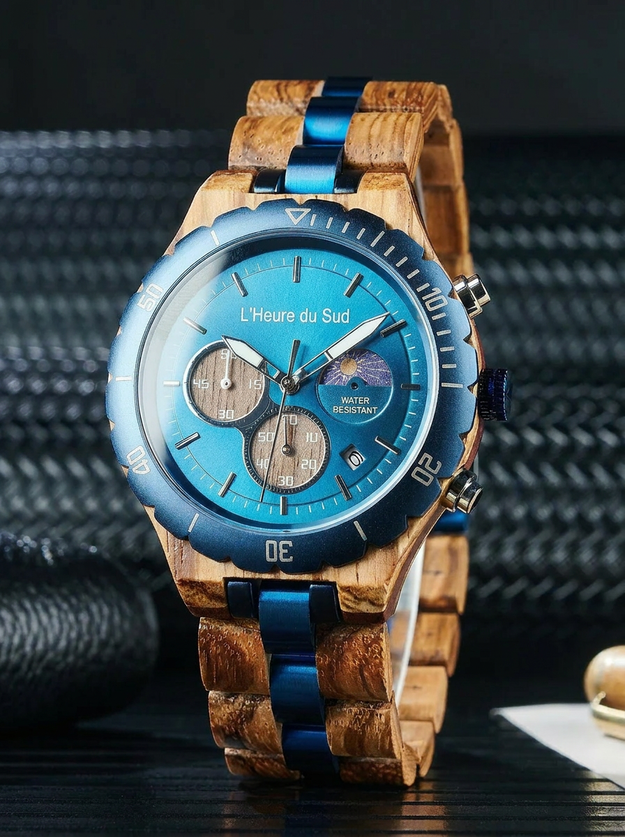 Montre Homme bois et acier - Andernos les Bains