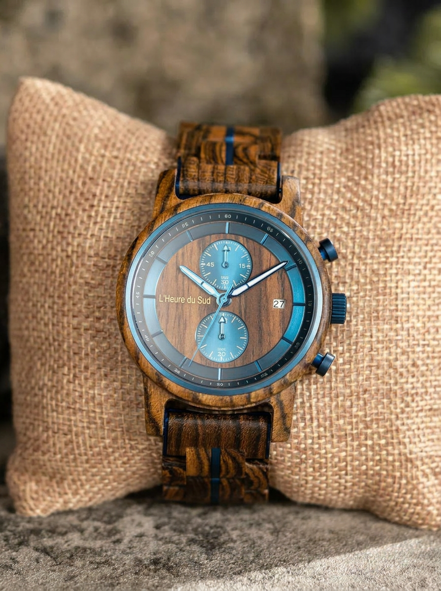 Montre Homme en Bois bleu - Pyla sur Mer