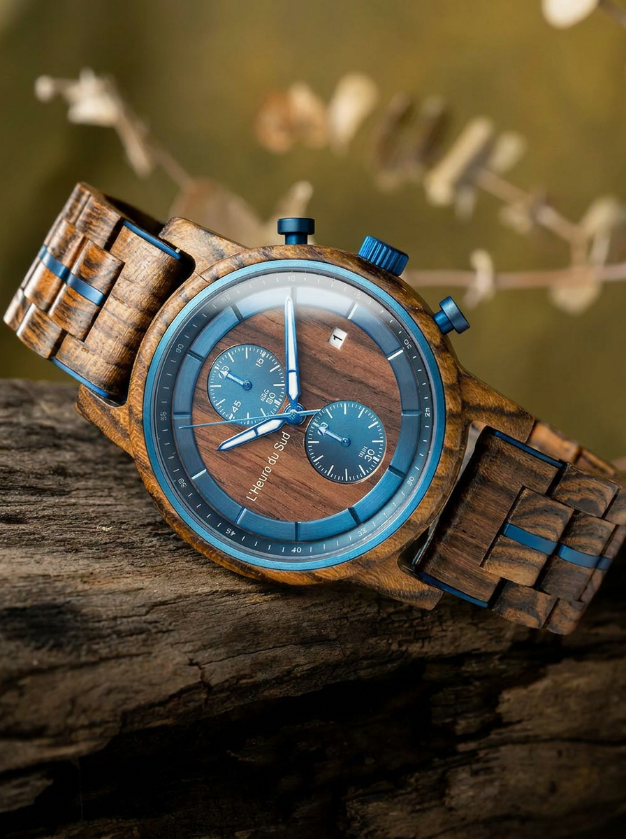 Montre Homme en Bois bleu - Pyla sur Mer