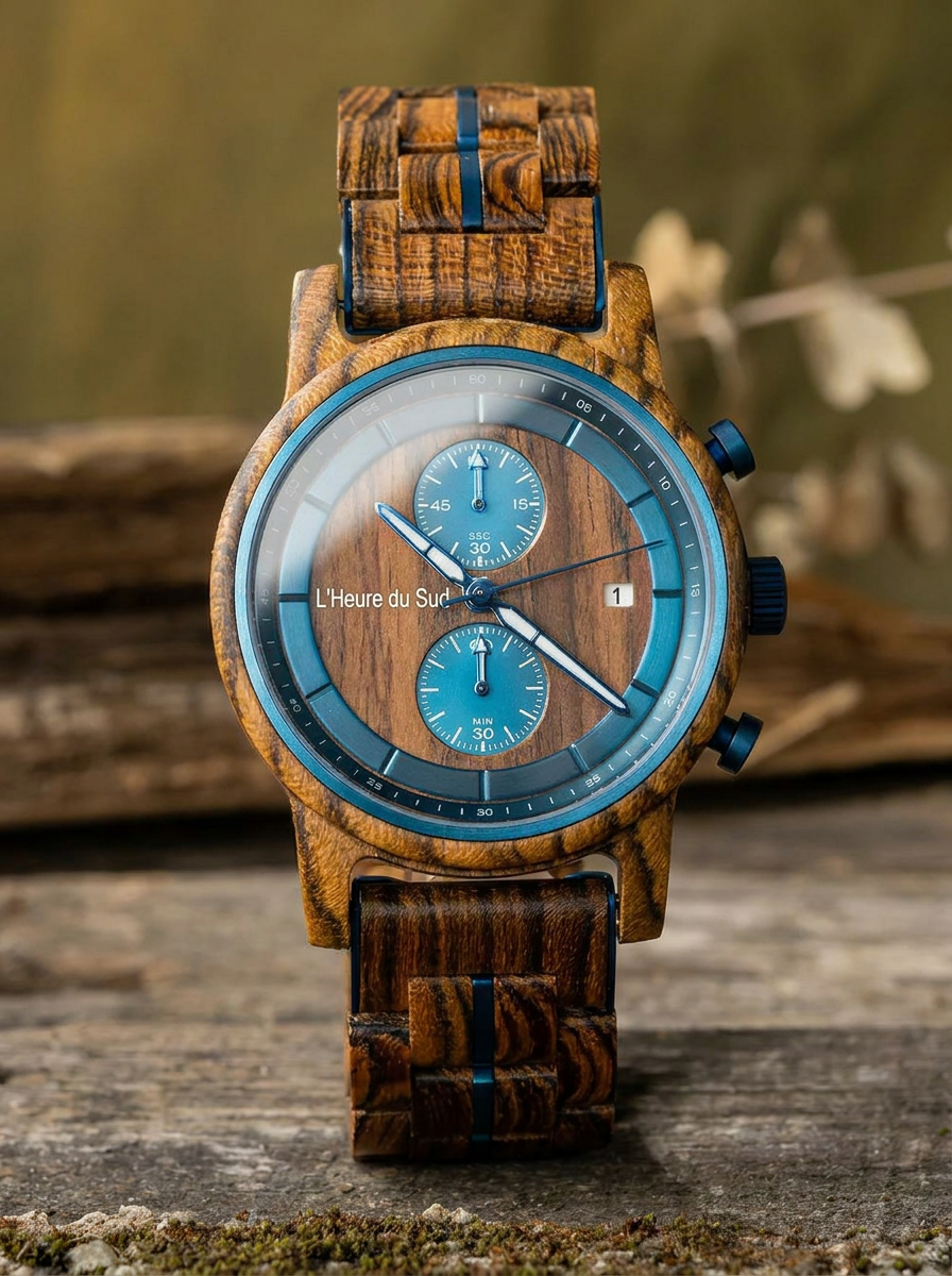 Montre Homme en Bois bleu - Pyla sur Mer
