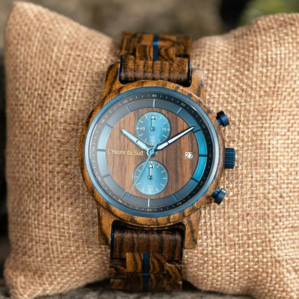 Montre Homme en Bois bleu - Pyla sur Mer