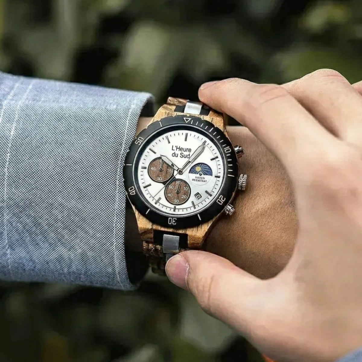 Montre Homme Bracelet Bois - Le Porge Océan