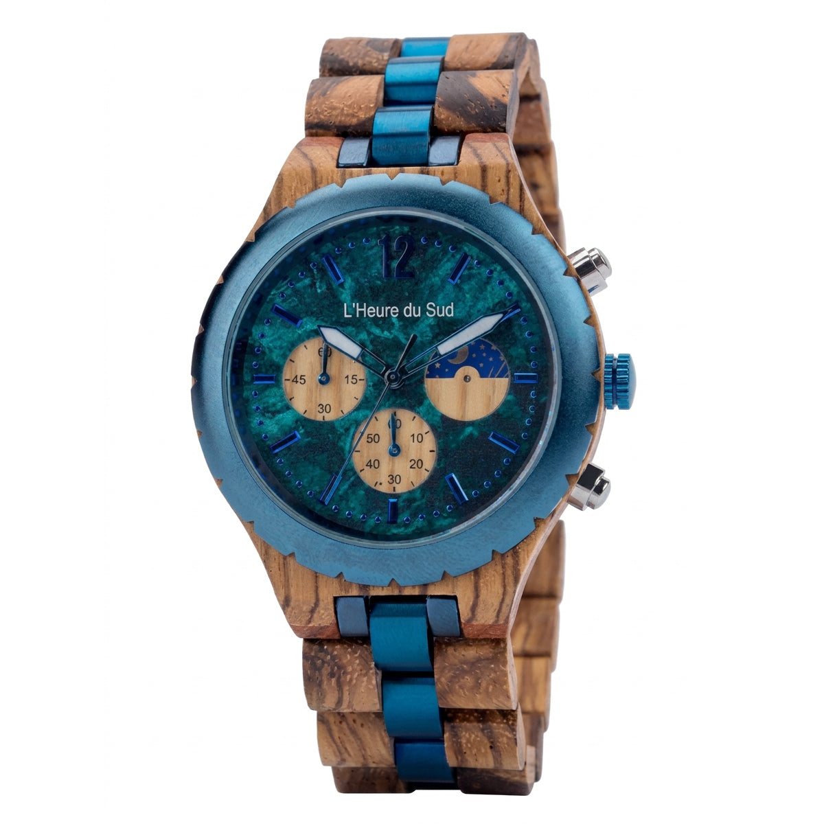 Montre en Bois bleu mer - Rion des Landes