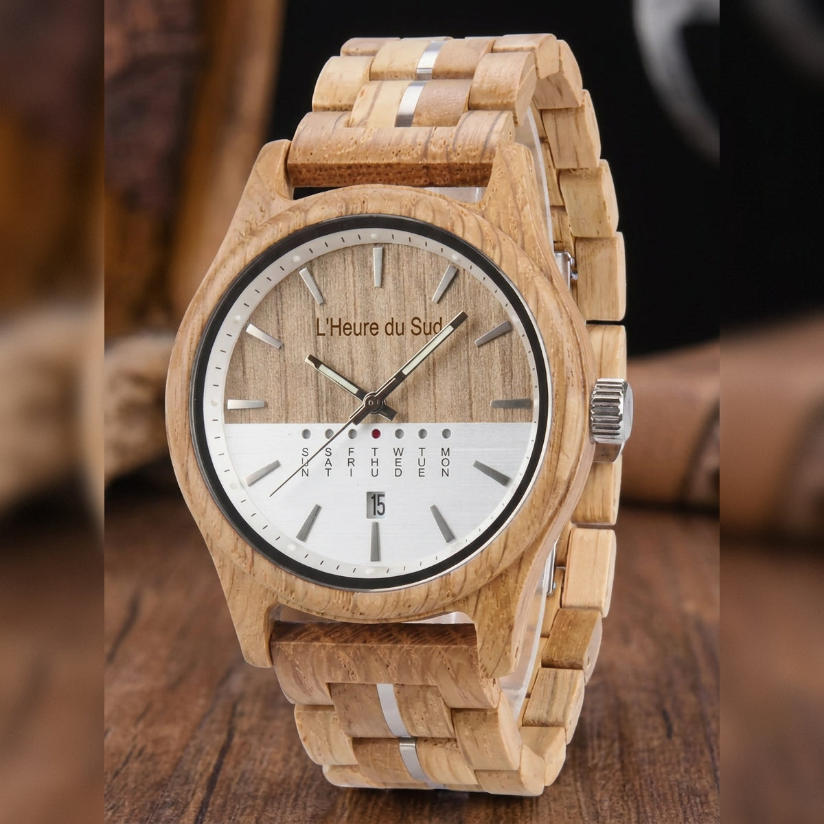 Montre en Bois clair Homme - Lacanau